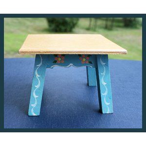 vintage Dora Kuhn German wooden dollhouse miniature hardwood top table